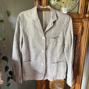 Uniqlo/Ines de la Fressange cotton linen jacket/blazer L blue Paris